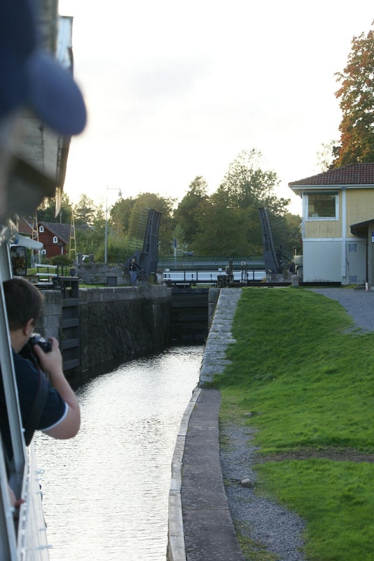 Locks at Göta Kanal by River boat
